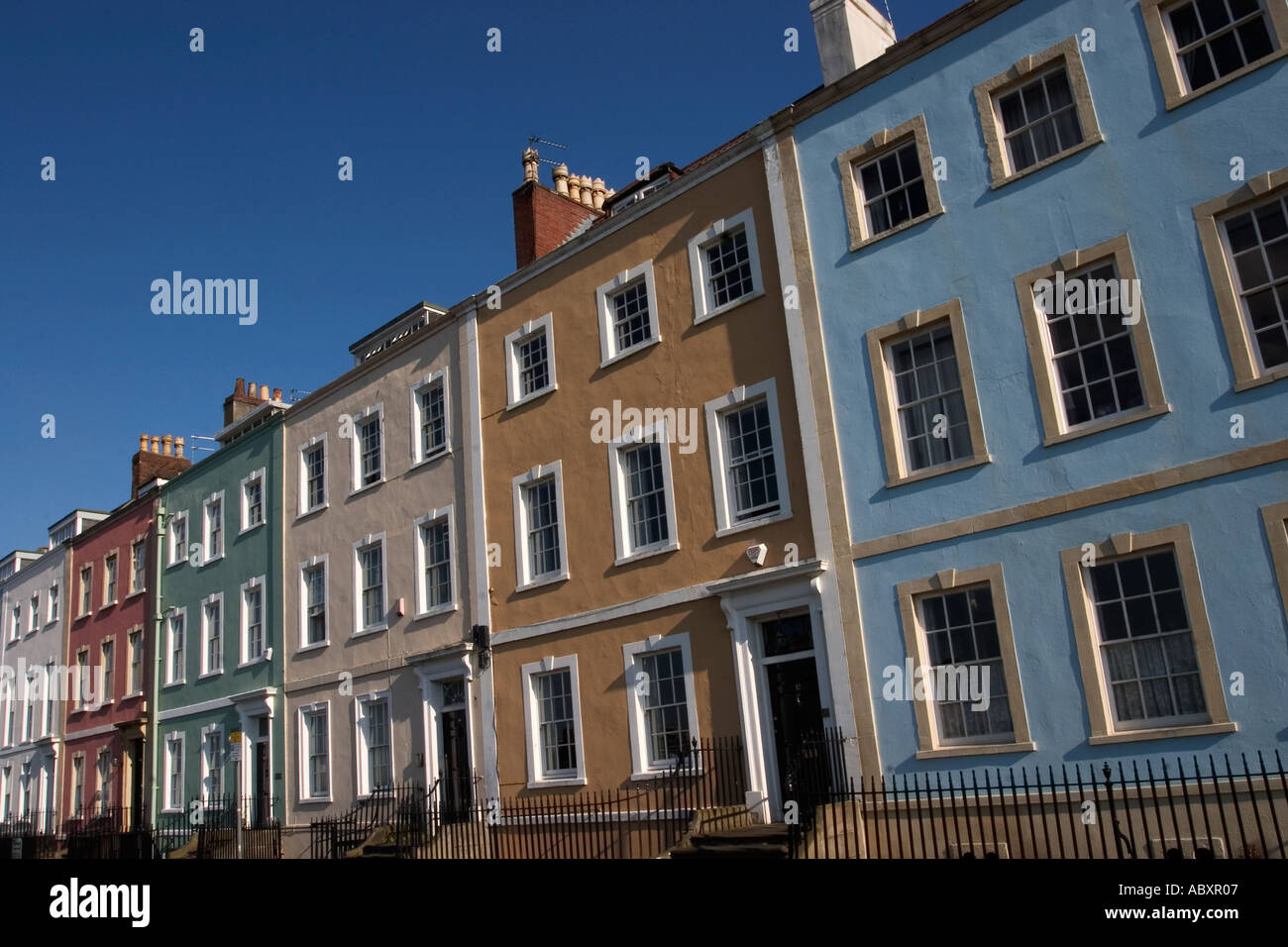 Colourful Buildings on Redcliffe Parade West in Bristol England Stock