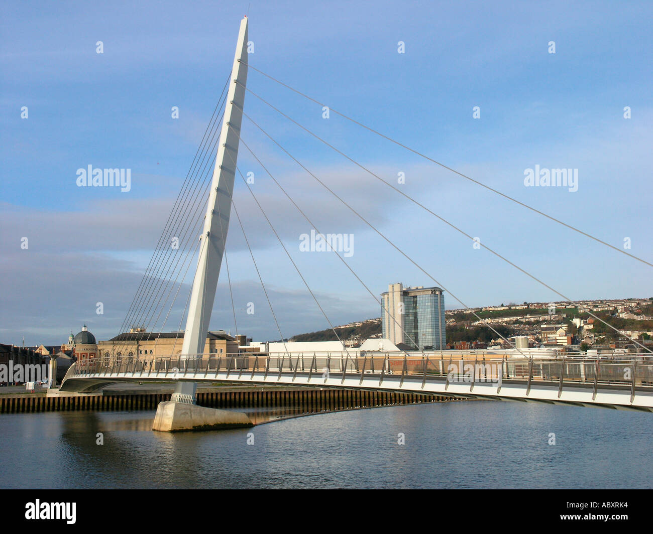 swansea sail bridge cable stayed footbridge connecting town centre