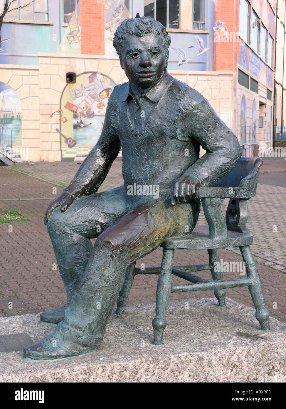Dylan Thomas sculpture swansea south wales Stock Photo