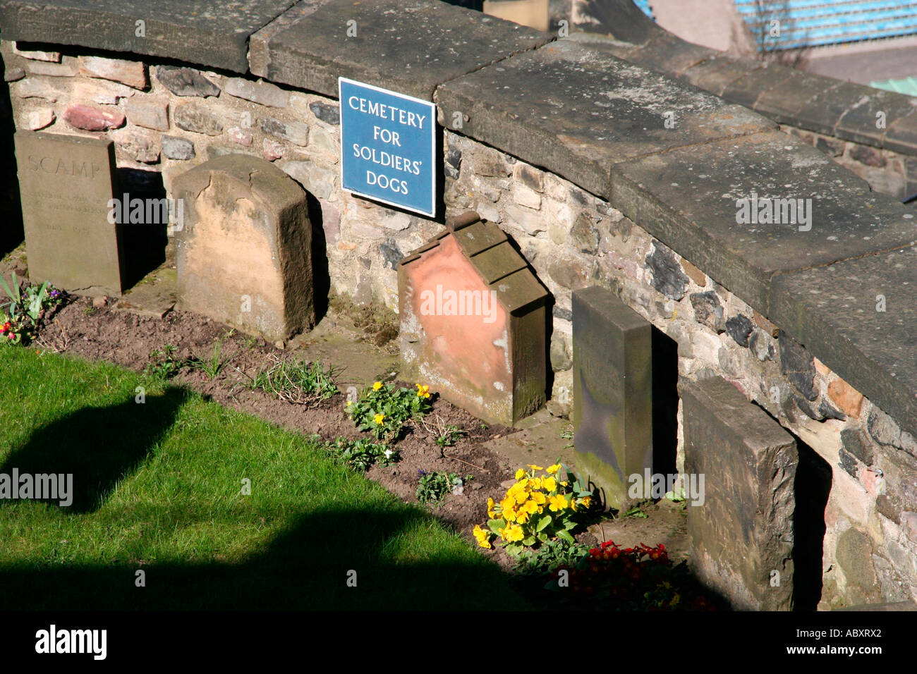 cemetery for soldiers dogs edinburgh castle scotland uk europe Stock Photo