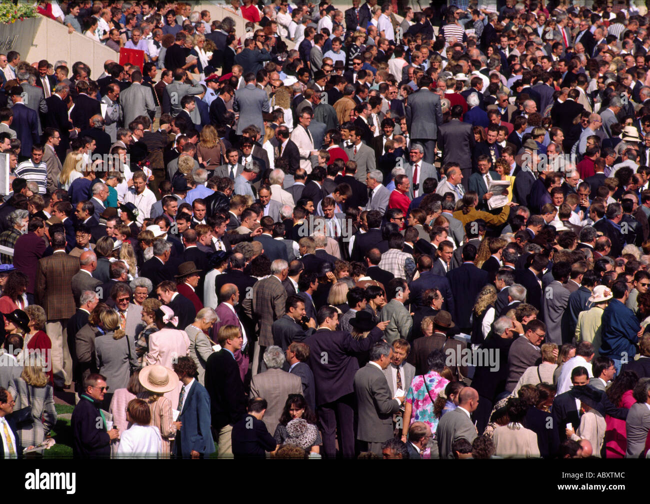 Crowds at St Leger Horse Race Meeting, Doncaster, Yorkshire Stock Photo
