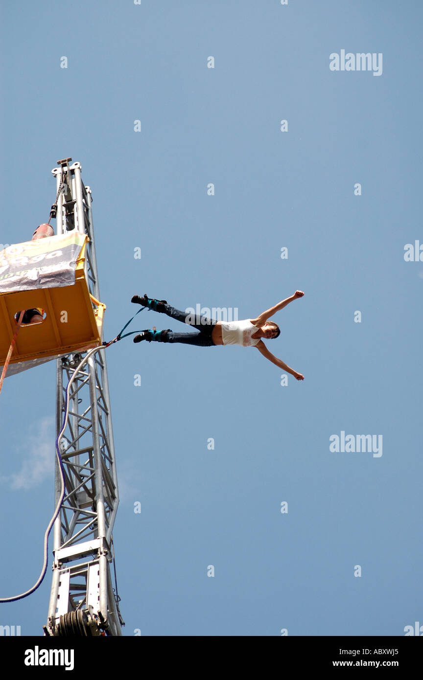 Bungee jump woman caucasian hi-res stock photography and images - Alamy