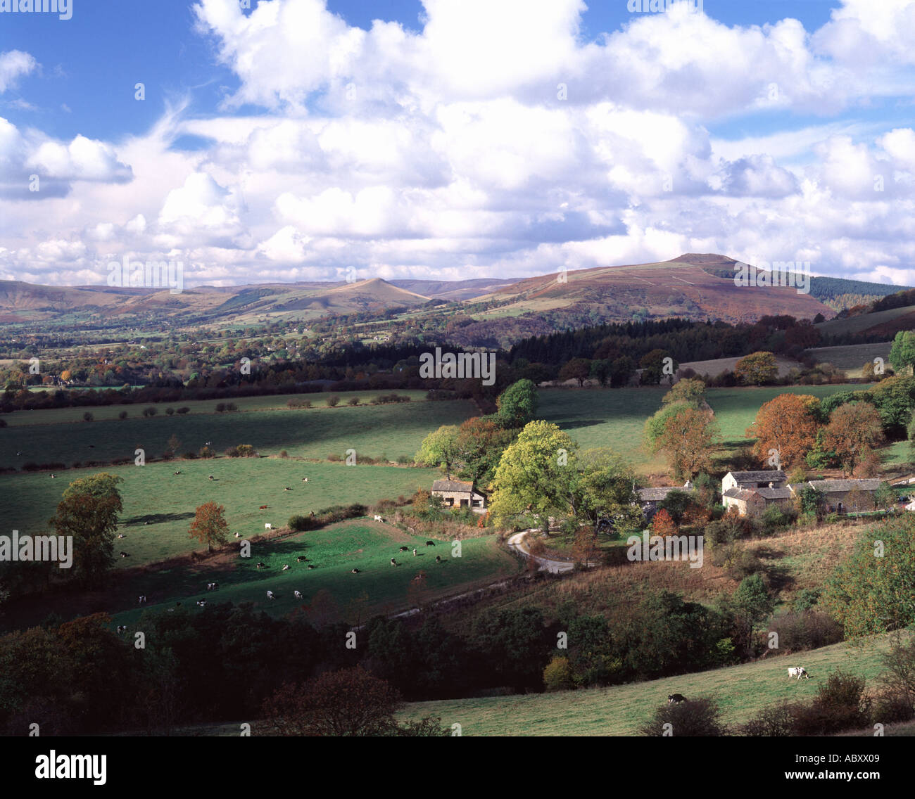 The Hope Valley from Hathersage looking towards Win Hill and Lose Hill