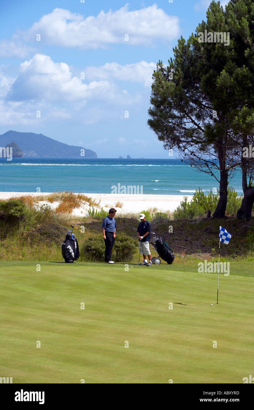 Golf at Matarangi Coromandel New Zealand model release 488 Stock Photo