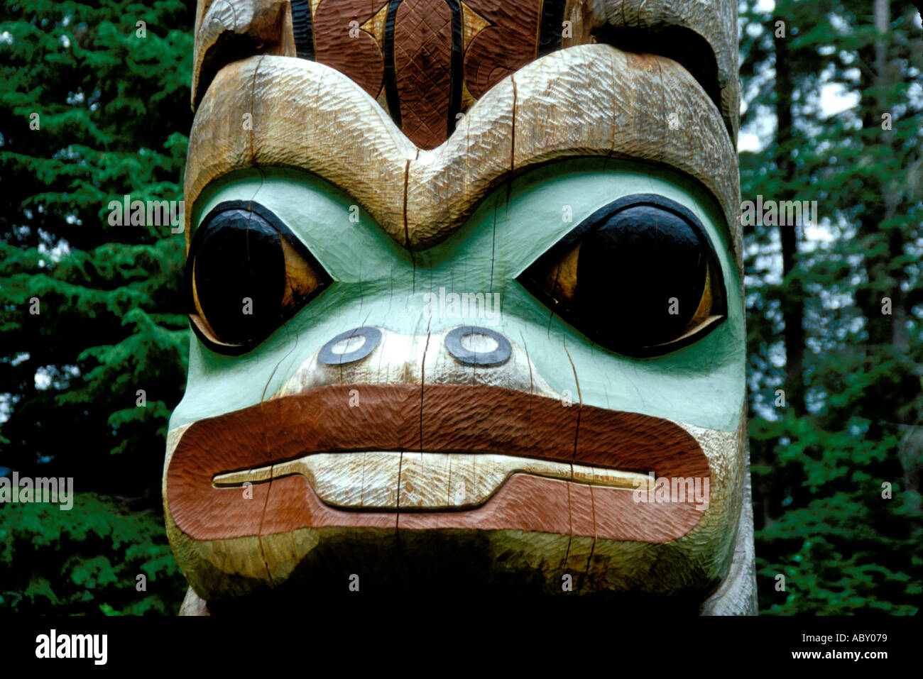 Totem Pole at the Sitka National Historic Site in Sitka Alaska AK Stock ...