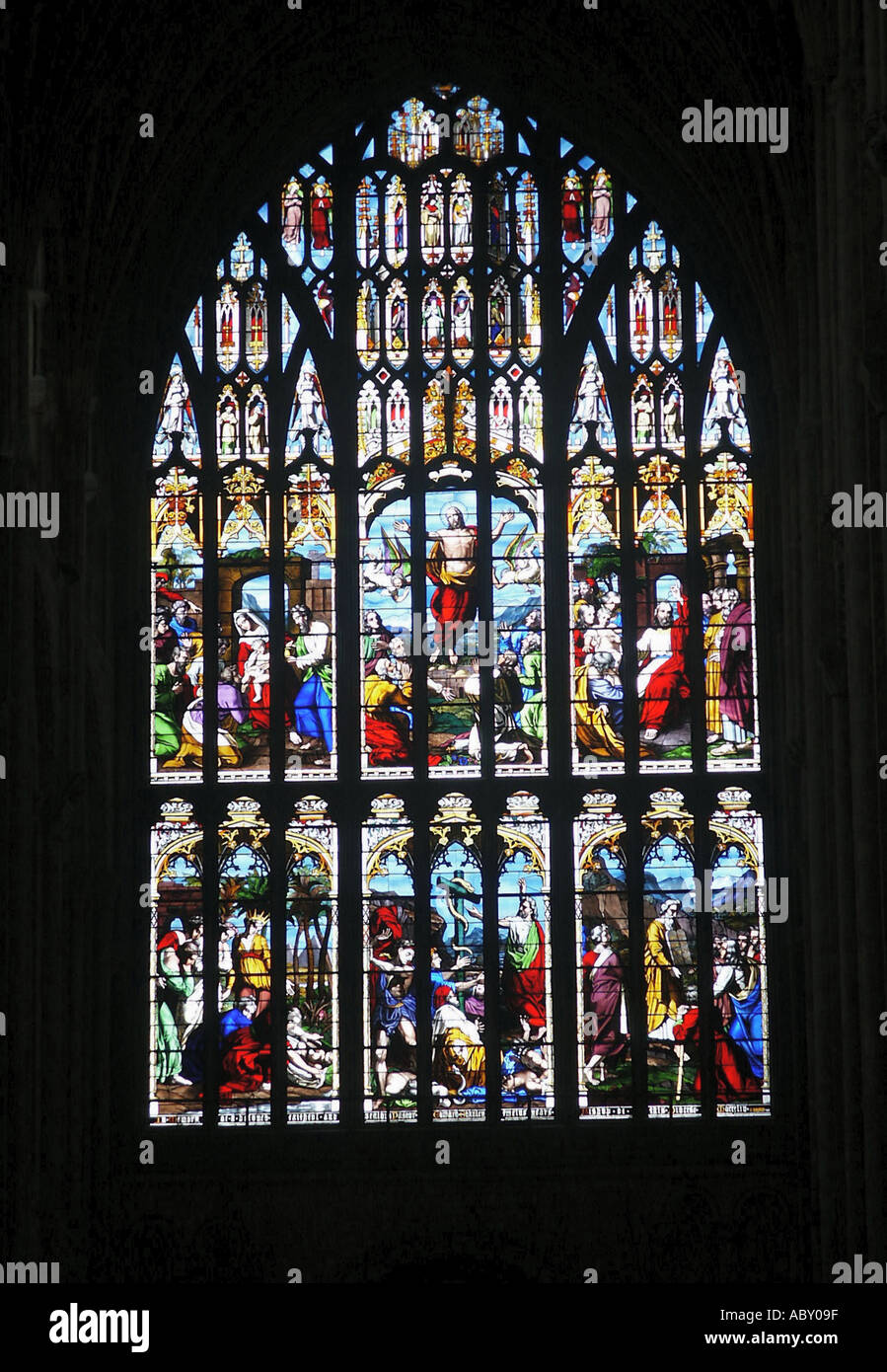 Medieval Stained Glass Window Norwich Cathedral Norwich Norfolk England