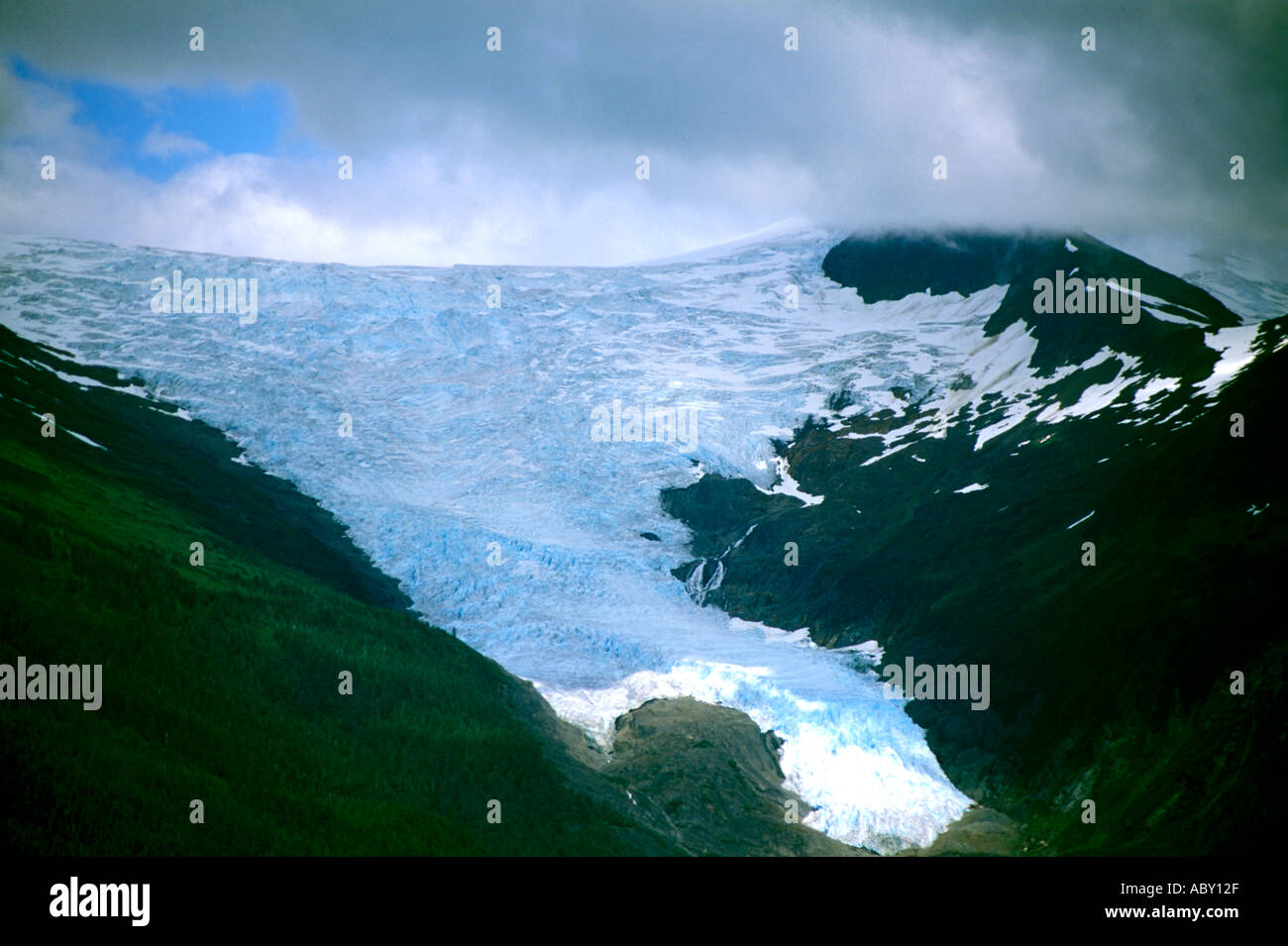 Sum Dum Valley Glacier Holcum Bay Alaska AK Stock Photo