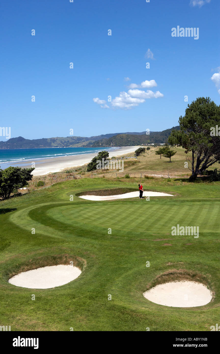 Golf at Matarangi Coromandel New Zealand model release 488 Stock Photo