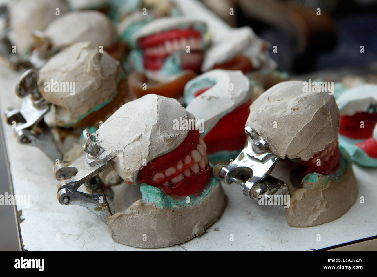 False Teeth dentures for sale in the street market Charminar Bazaar