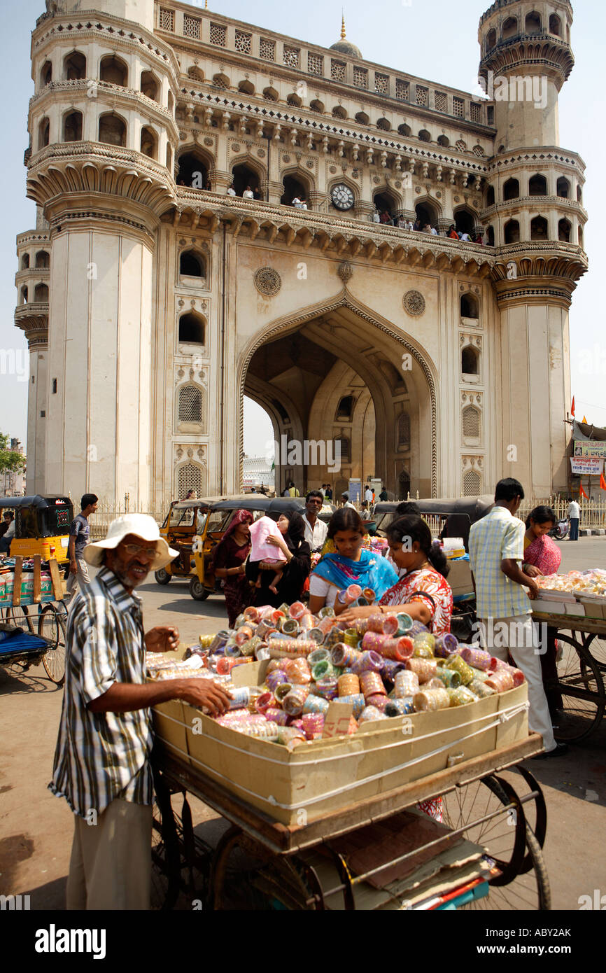Bangles Street market Charminar Bazaar Hyderabad Andhra Pradesh India