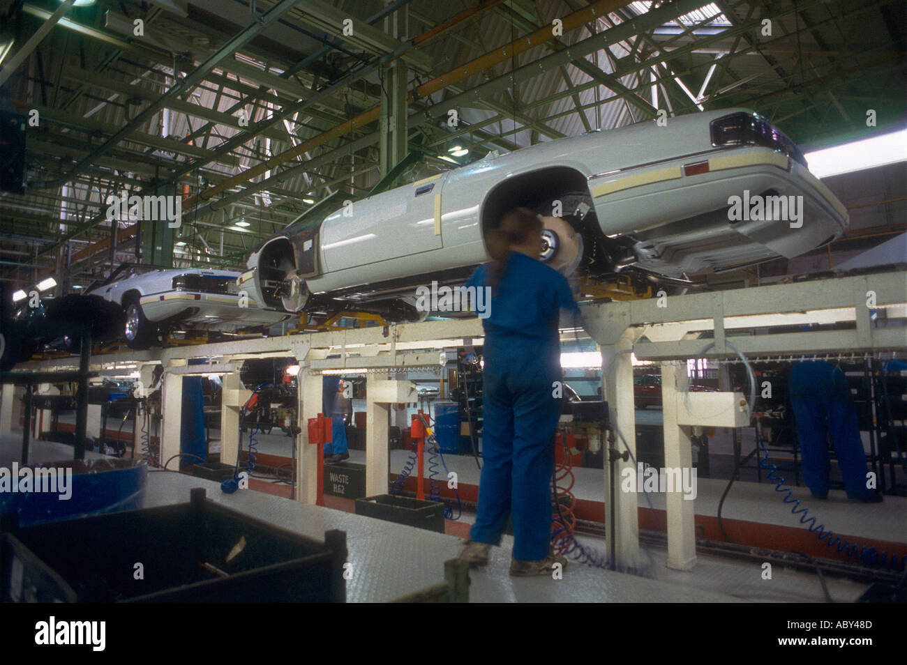 Jaguar Browns Lane factory and car production line Stock Photo