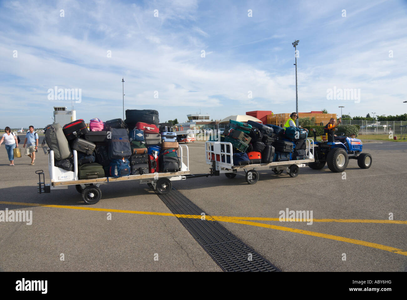 Baggage handling at Avignon airport France 2007 small airport just