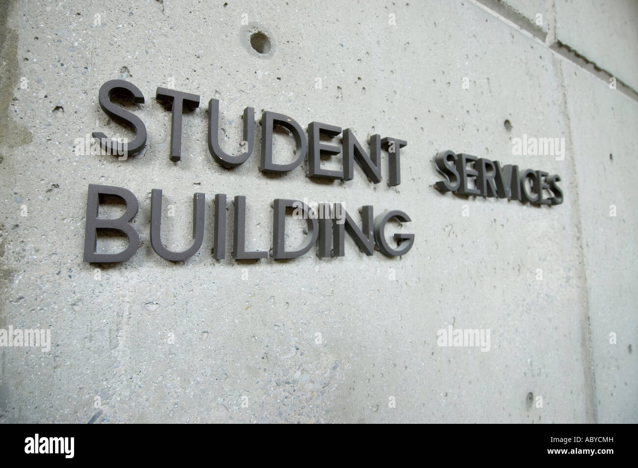 student services building sign mounted in concrete Stock Photo - Alamy