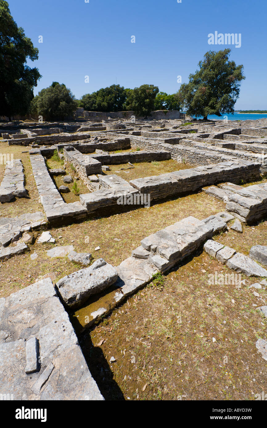 Byzantine complex on Dobrika Bay Kastrum site on Brioni islands, Veliki Brijun, Croatia Stock Photo