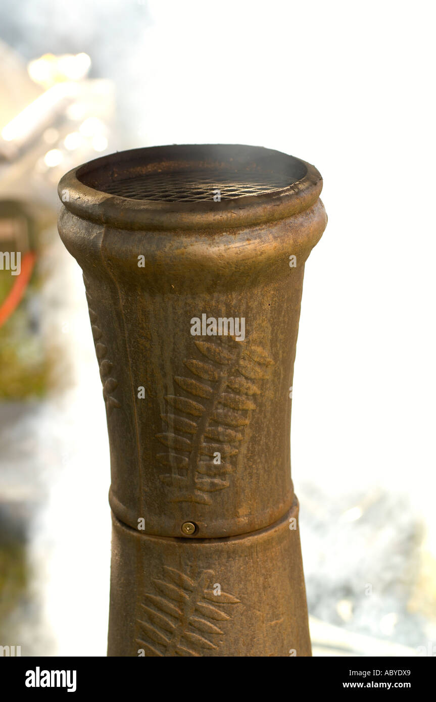 Chimney with burning logs Stock Photo Alamy