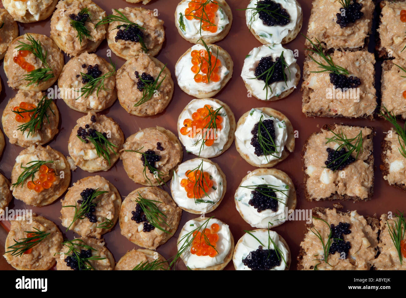 Canapes Party savoury food Finger buffet A selection of savoury canapes Stock Photo Alamy