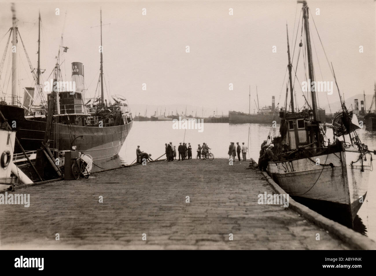 Old View Of A Dock In Reykjavik Iceland Stock Photo Alamy
