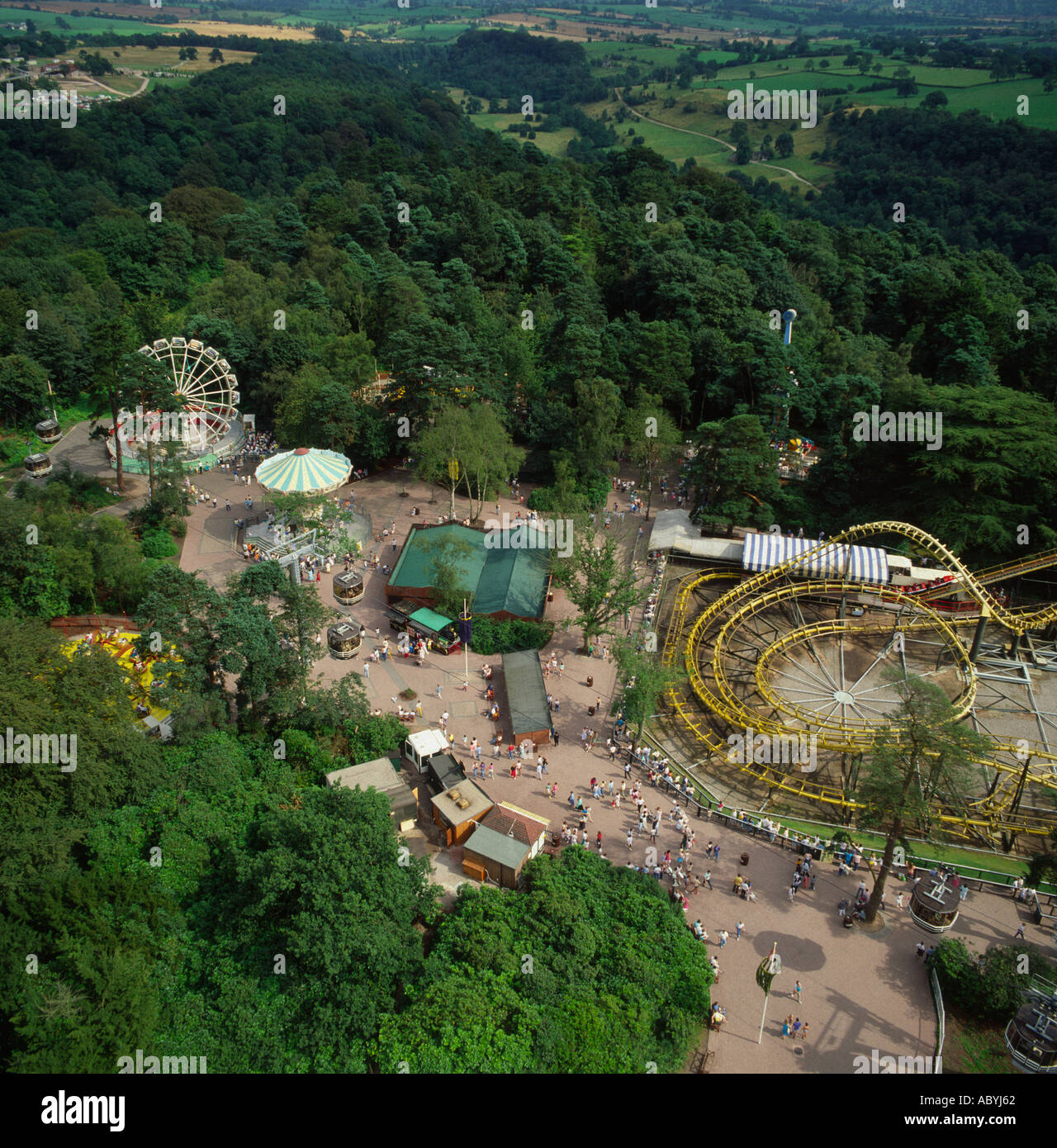 Alton Towers Amusement Park UK aerial view Stock Photo Alamy