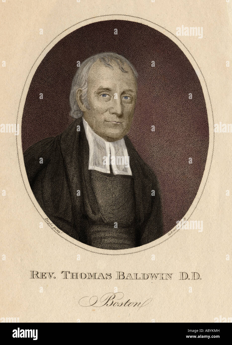 Rev Thomas Baldwin D.D. 1753-1825 pastor of the Second Baptist Church in Boston Massachusetts Stock Photo