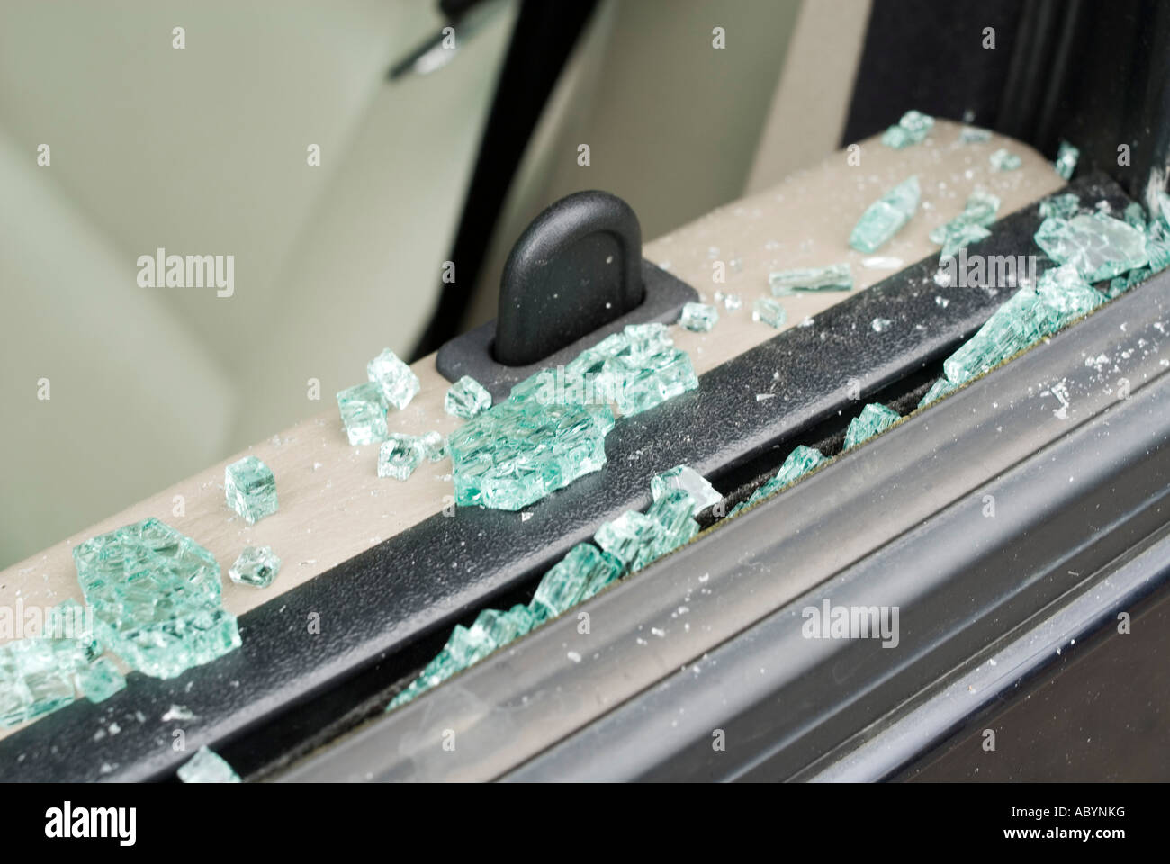 Broken Car Window Crime Stock Photos & Broken Car Window Crime Stock