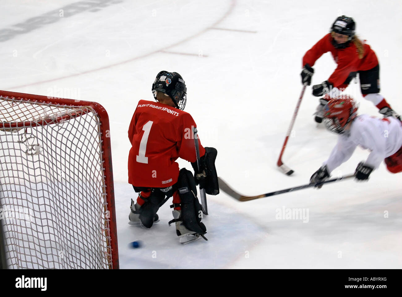 Ice hockey goalie in action hires stock photography and images Alamy