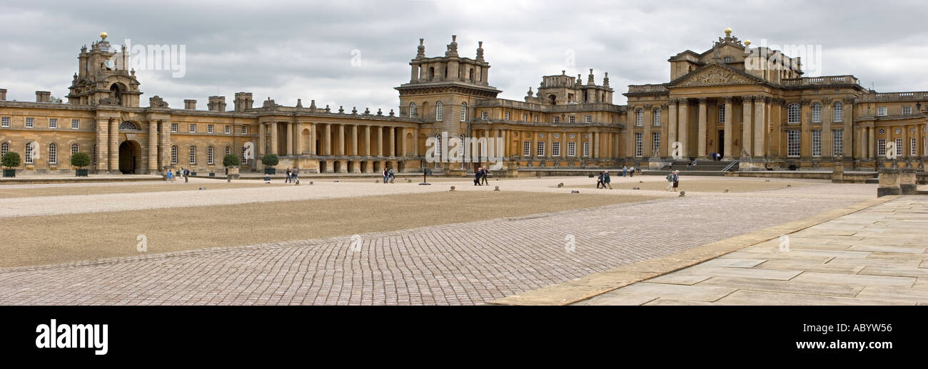 England Oxfordshire Woodstock Blenheim Palace courtyard panoramic Stock Photo