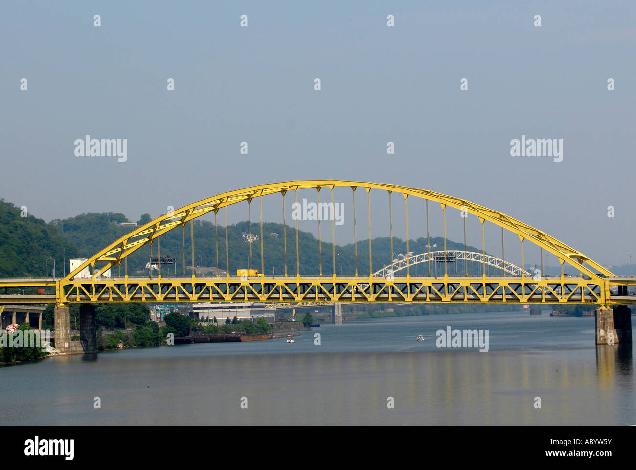 Fort Pitt Bridge over the Monongahela River in the city of Pittsburgh ...