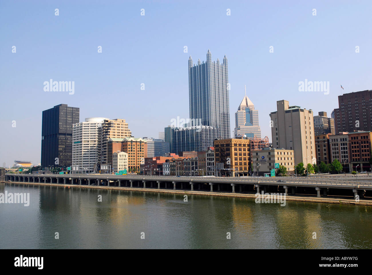 Skyline of the city of Pittsburgh Pennsylvania Pa USA on the Monongahela River Stock Photo