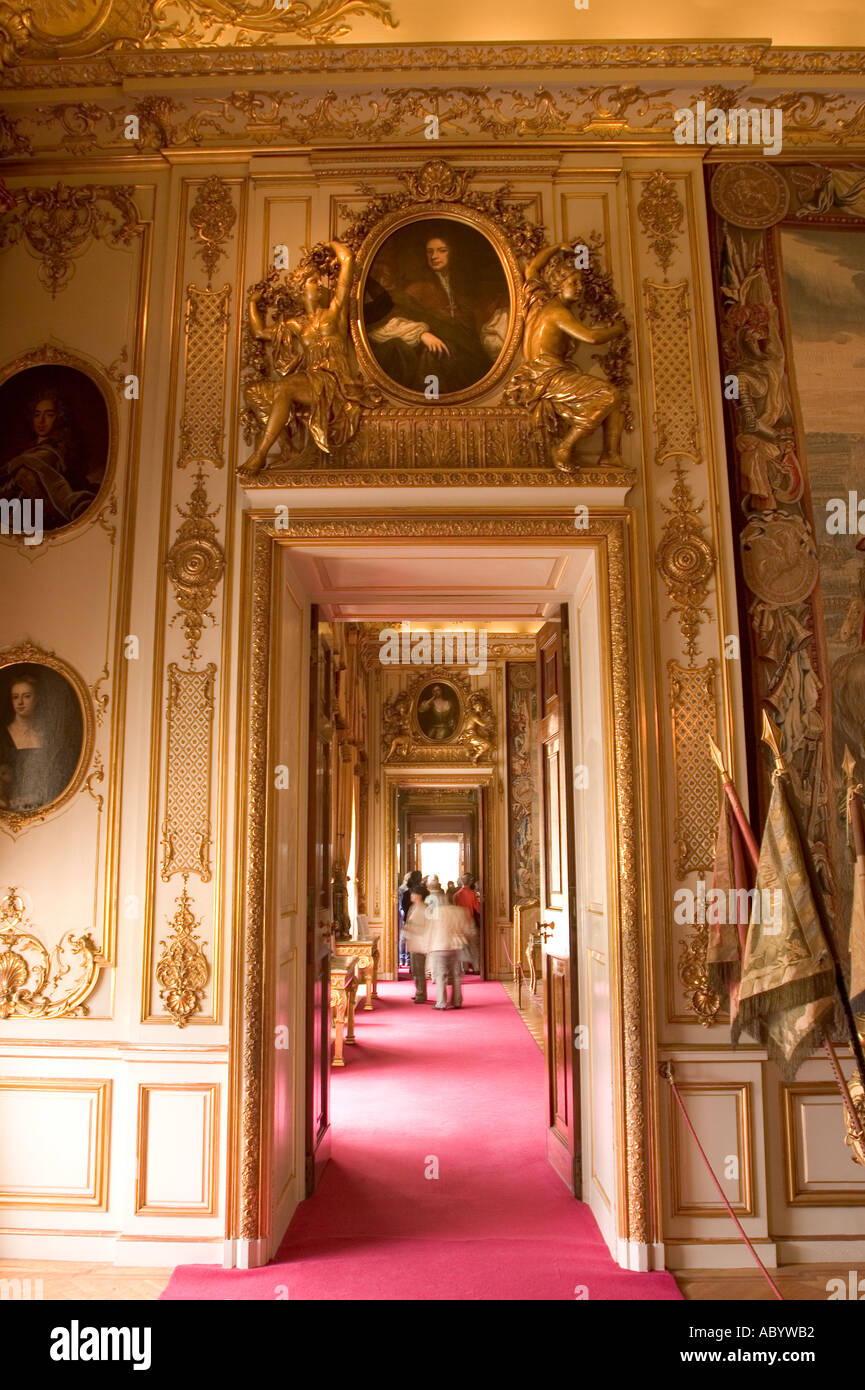 England Oxfordshire Woodstock Blenheim Palace interior Royal State Rooms ornate doorways Stock Photo