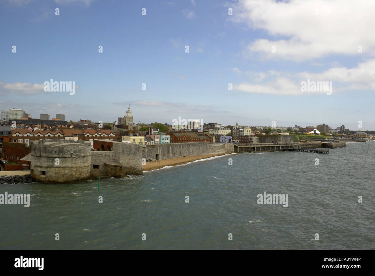 An elevated view of Portsmouth Historic seafront England, UK Stock