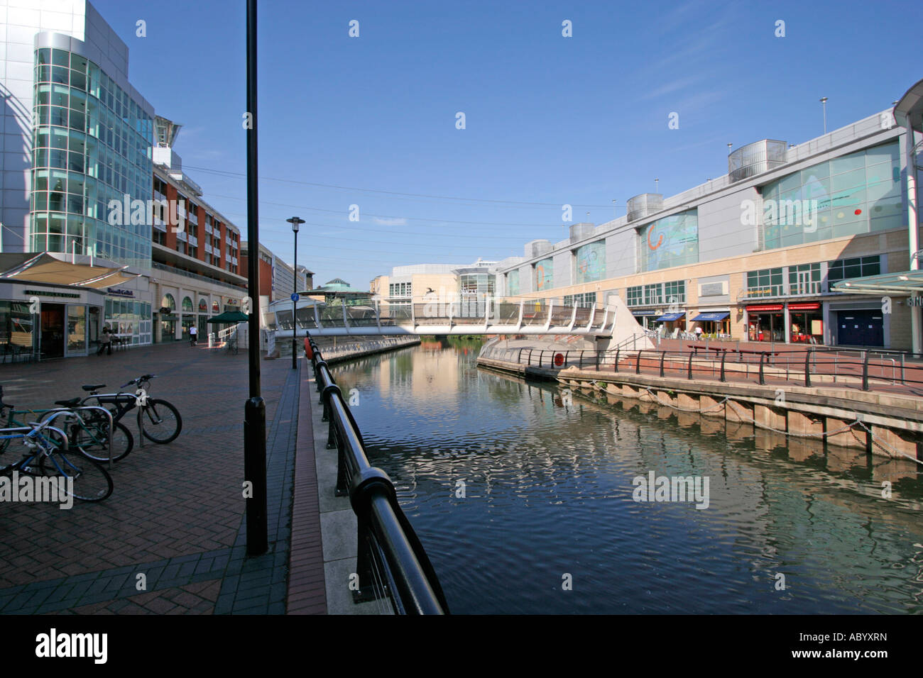reading town centre the oracle shopping centre development by the river kennet england uk gb Stock Photo