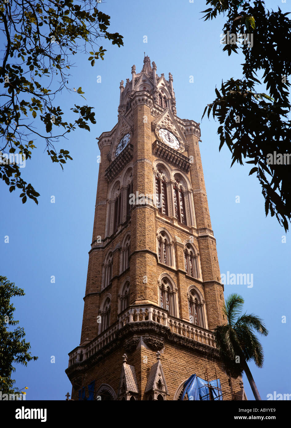 India Maharashtra Mumbai Bombay Rajabai Clock Tower designed by Giles Gilbert Scott Stock Photo