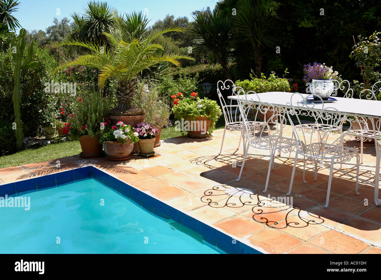 Typical Andalucian Garden View, Marbella, Spain Stock Photo