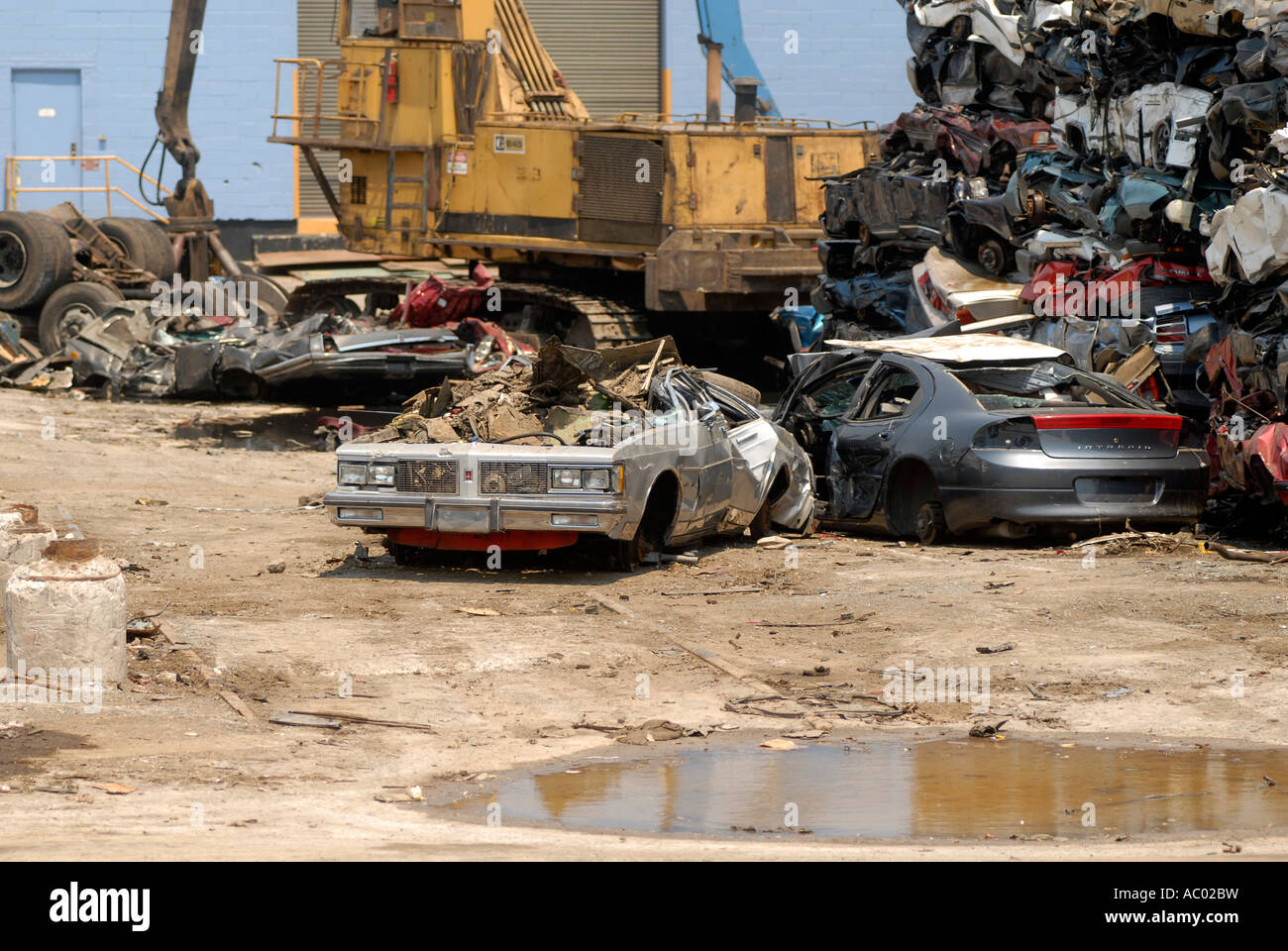 Scrap metal recycler on Newtown Creek separating Brooklyn and Queens