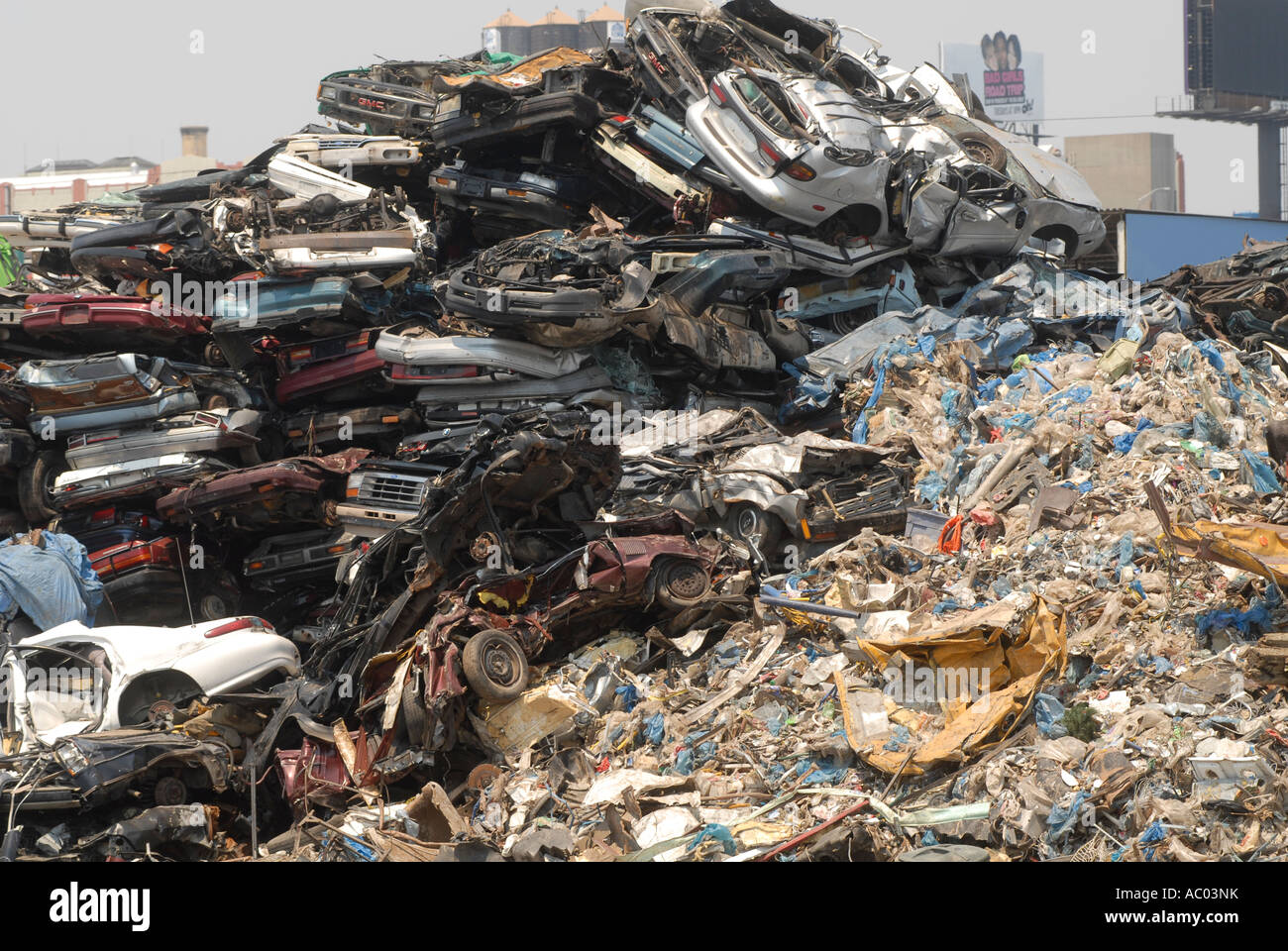 Scrap metal recycler on Newtown Creek separating Brooklyn and Queens