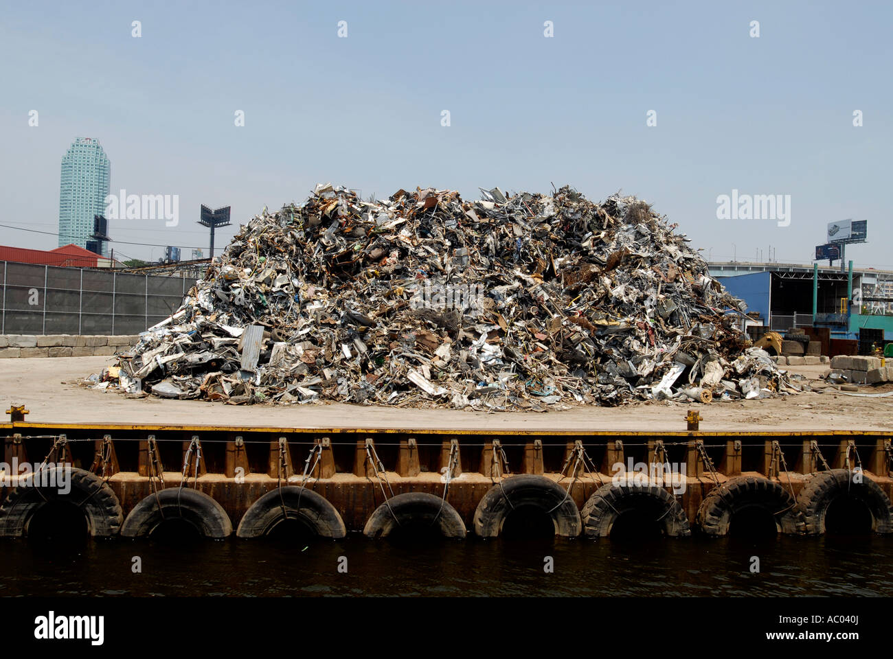 Scrap metal recycler on Newtown Creek separating Brooklyn and Queens