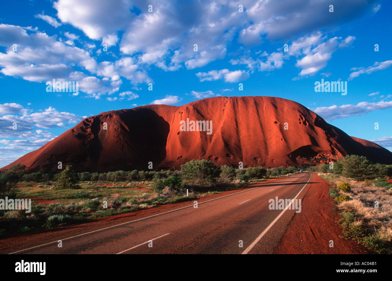 Scenery Road to Ayers Rock Kata Tjutu National Park Australia Stock Photo