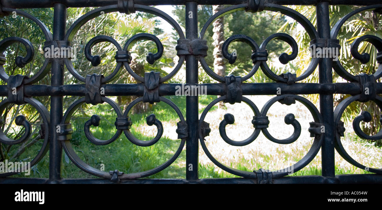 Iron gates, Killerton, Devon, England, UK. Stock Photo