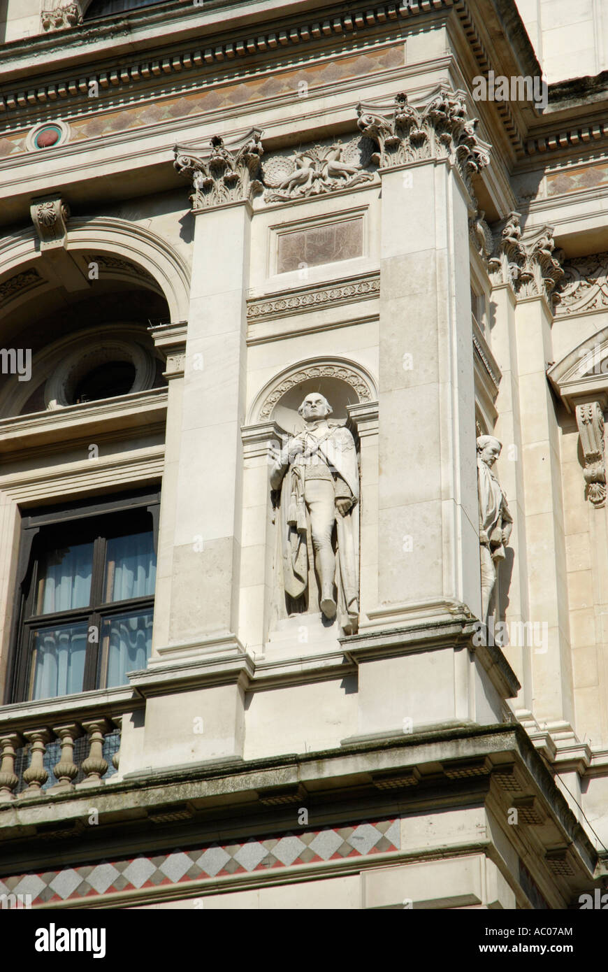 Close up of ornate facade of the Foreign and Commonwealth Office headquarters building in Horse Guards Road London Stock Photo