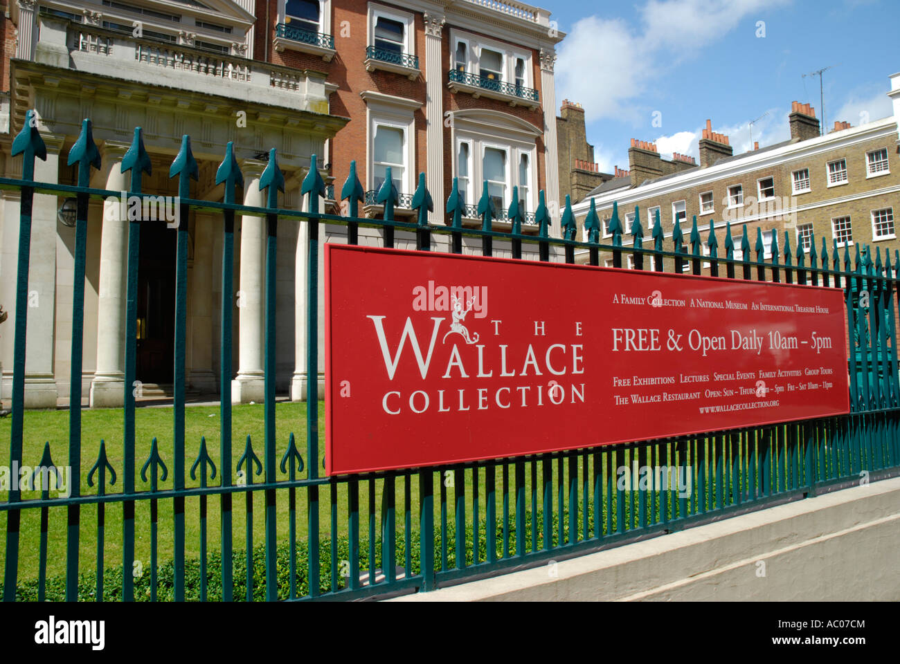 Exterior of the Wallace Collection art gallery in Manchester Square Marylebone London Stock Photo
