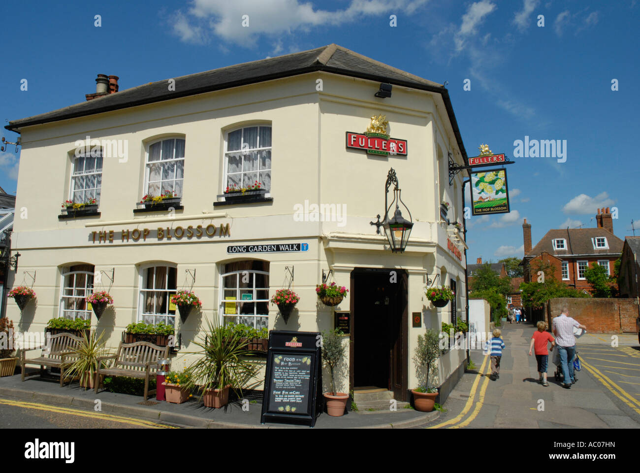 The Hop Blossom pub in Long Garden Walk Farnham Surrey Stock Photo Alamy