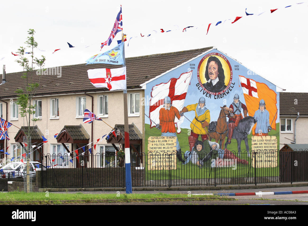 Cromwell Mural Belfast Stock Photo Alamy