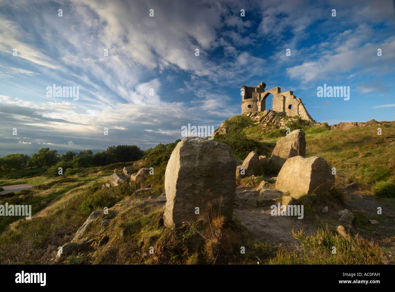 The Mow Cop Folly Cheshire Staffordshire Border UK Stock Photo