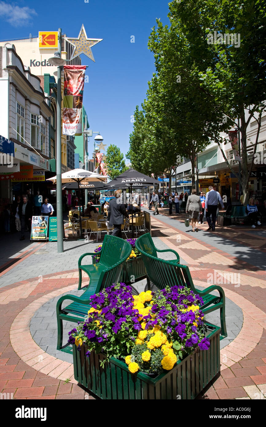 The colourful Elizabeth Street Mall in Hobart Tasmania Stock Photo Alamy