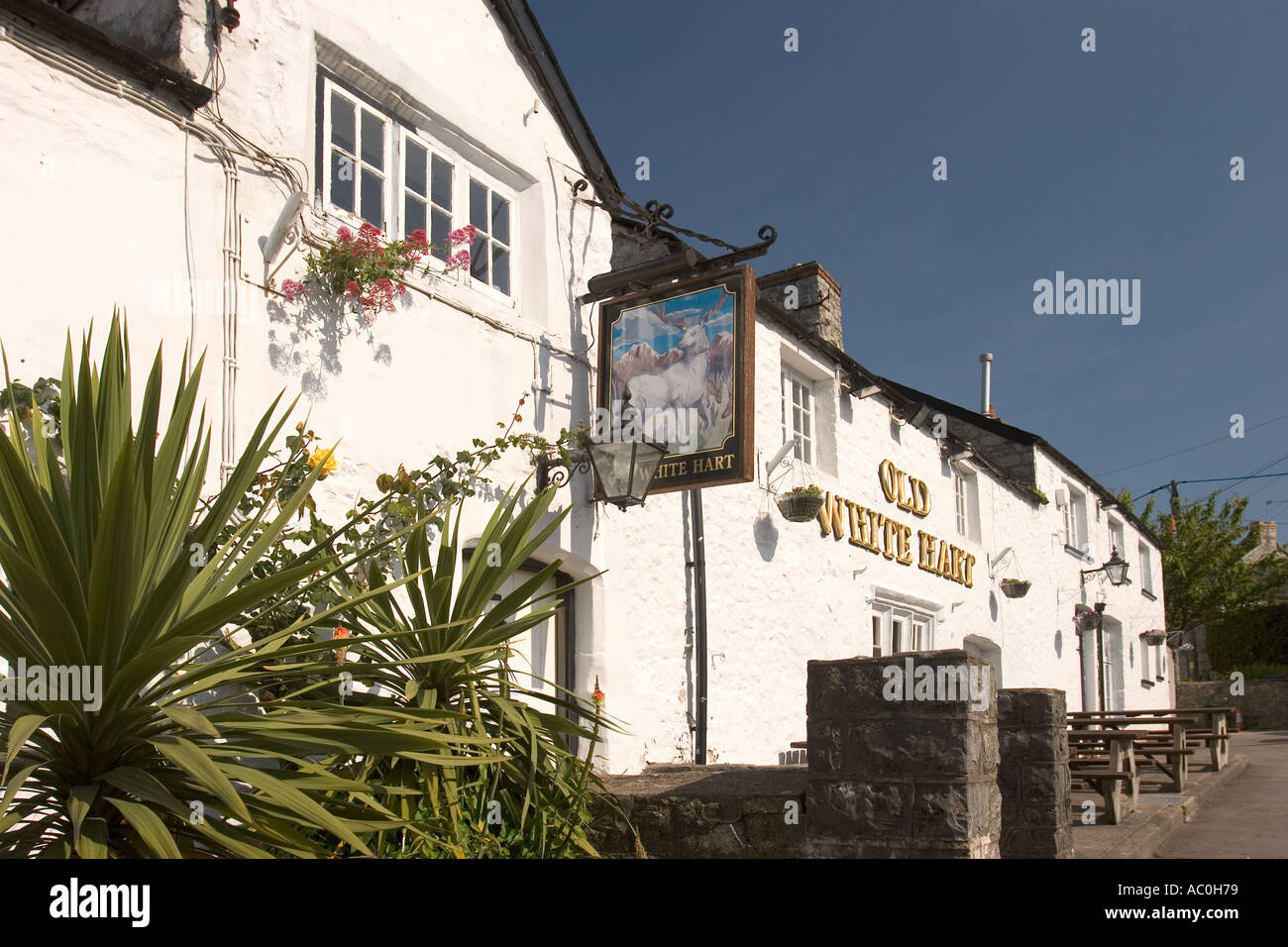 Wales Llantwit Major Market Square Old White Hart Pub oldest