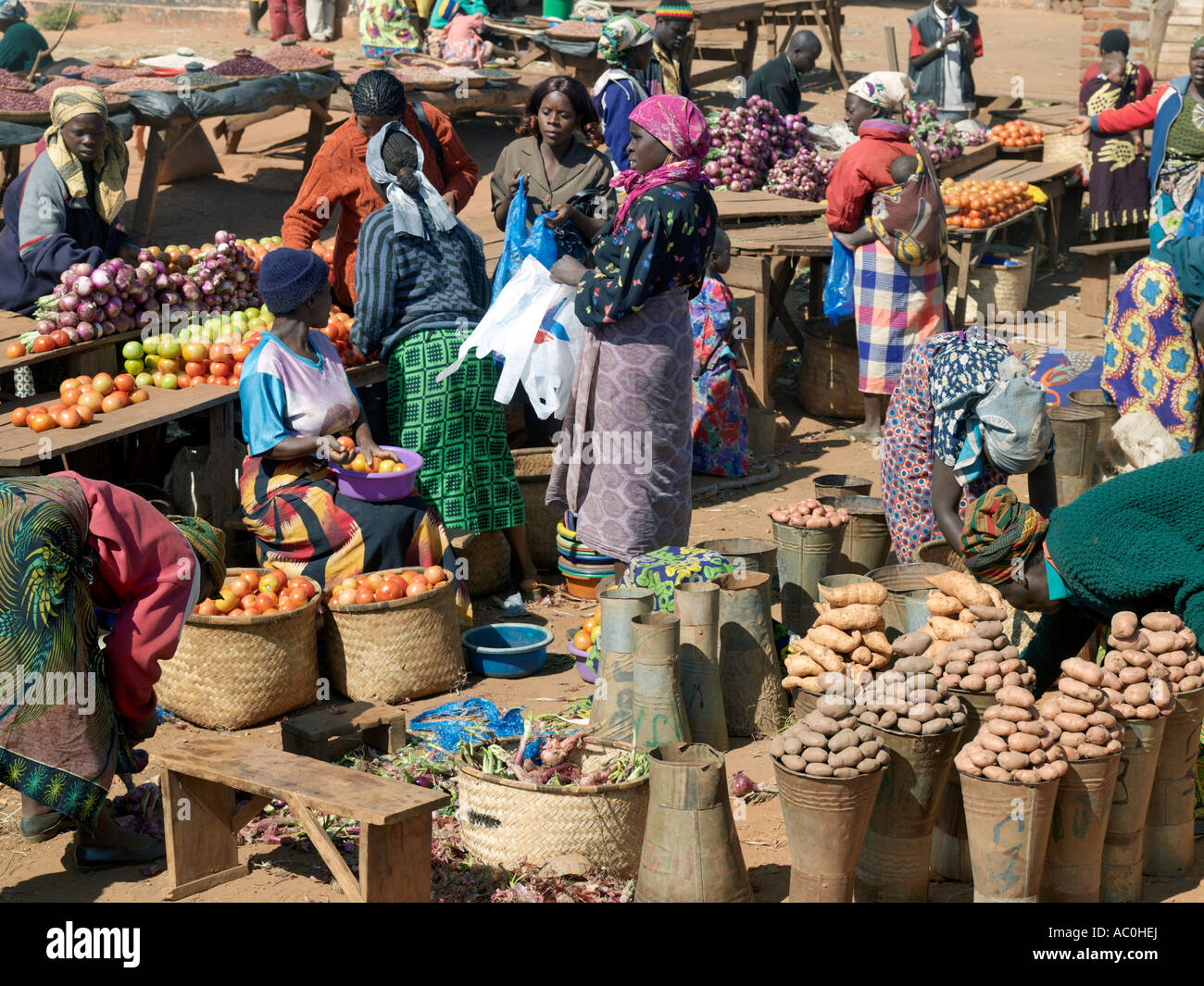 A roadside vegetable market near Namitete Stock Photo Alamy