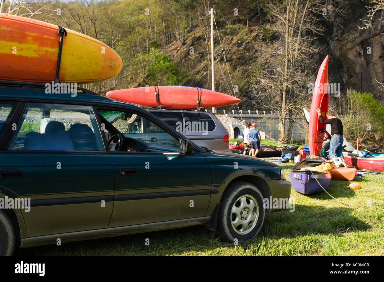 Kayaks on car hires stock photography and images Alamy