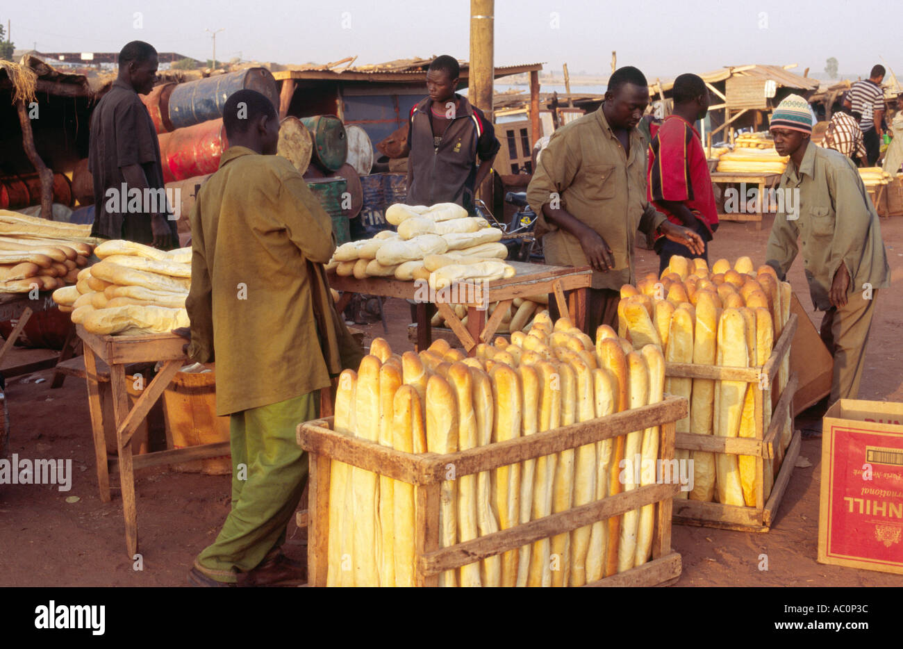 Morning bread - Mopti, MALI Stock Photo