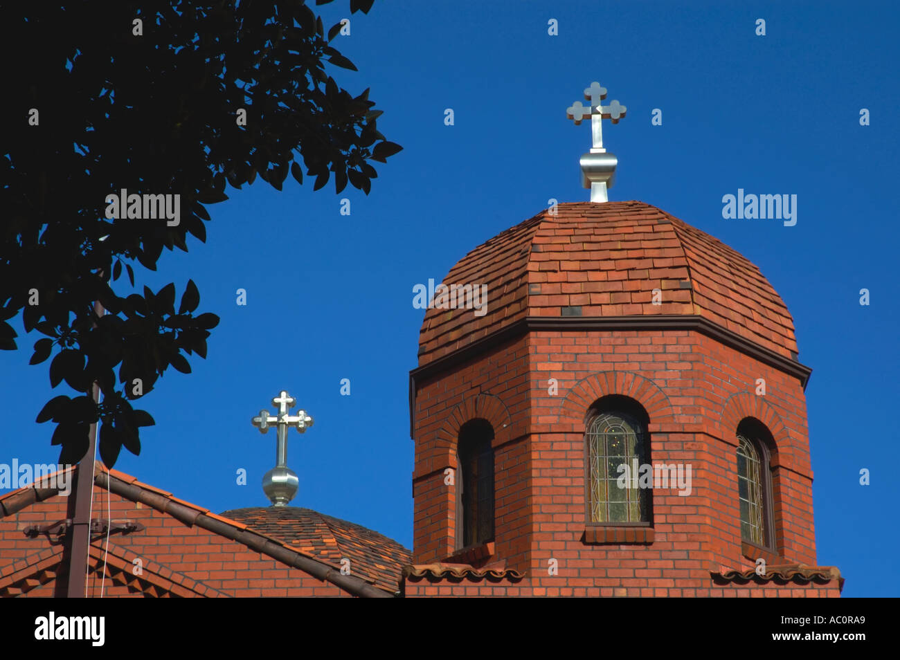 Western Australia Perth Greek Orthodox church dome with silver cross Stock Photo Alamy