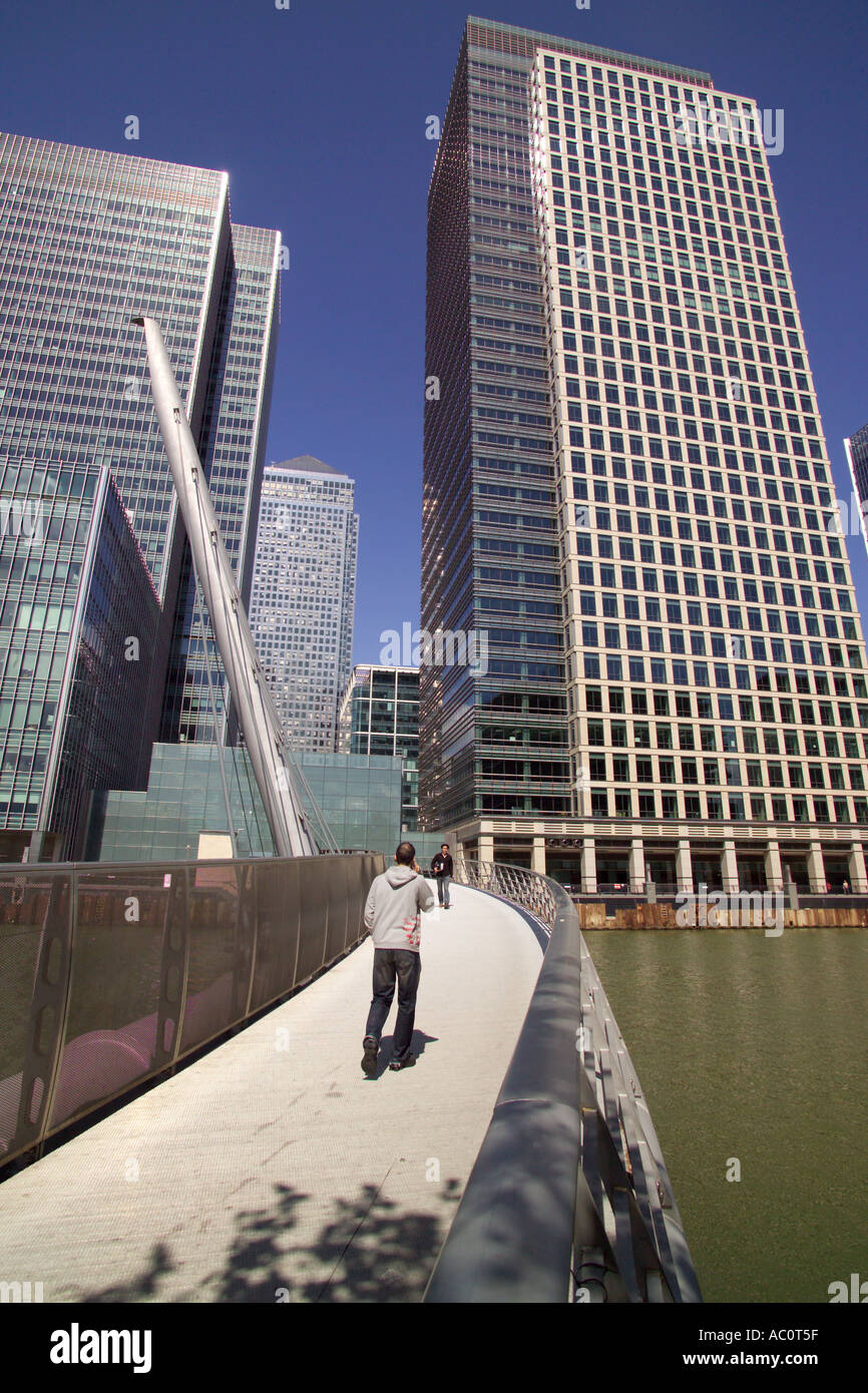 Canada Square and 40 Bank Street Canary Wharf London Stock Photo